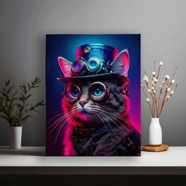 Cyberpunk Cat with a hat