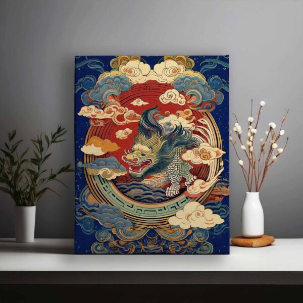 A dragon, peacock and Phoenix in the Korean art style 03