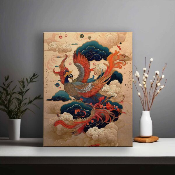 A dragon, peacock and Phoenix in the Korean art style 02