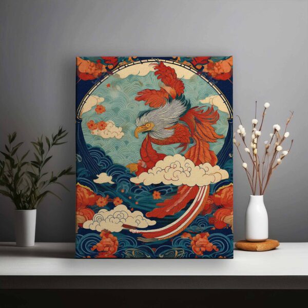 A dragon, peacock and Phoenix in the Korean art style 01