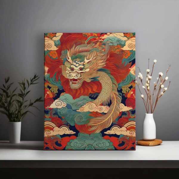 A lion, dragon and Phoenix in the Korean art style 02