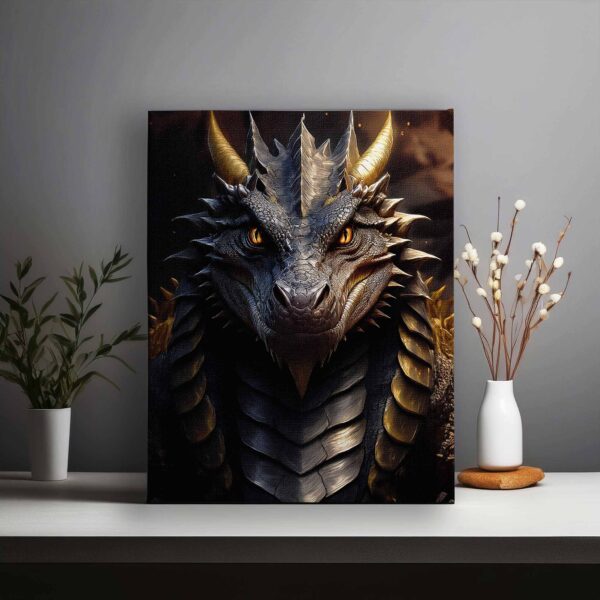 Dragon in black and gold color combination 01